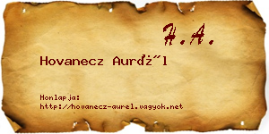 Hovanecz Aurél névjegykártya